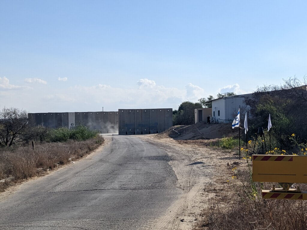 Scorched pavement from the Hamas missile that killed IDF Staff Sgt. Omer Tabib